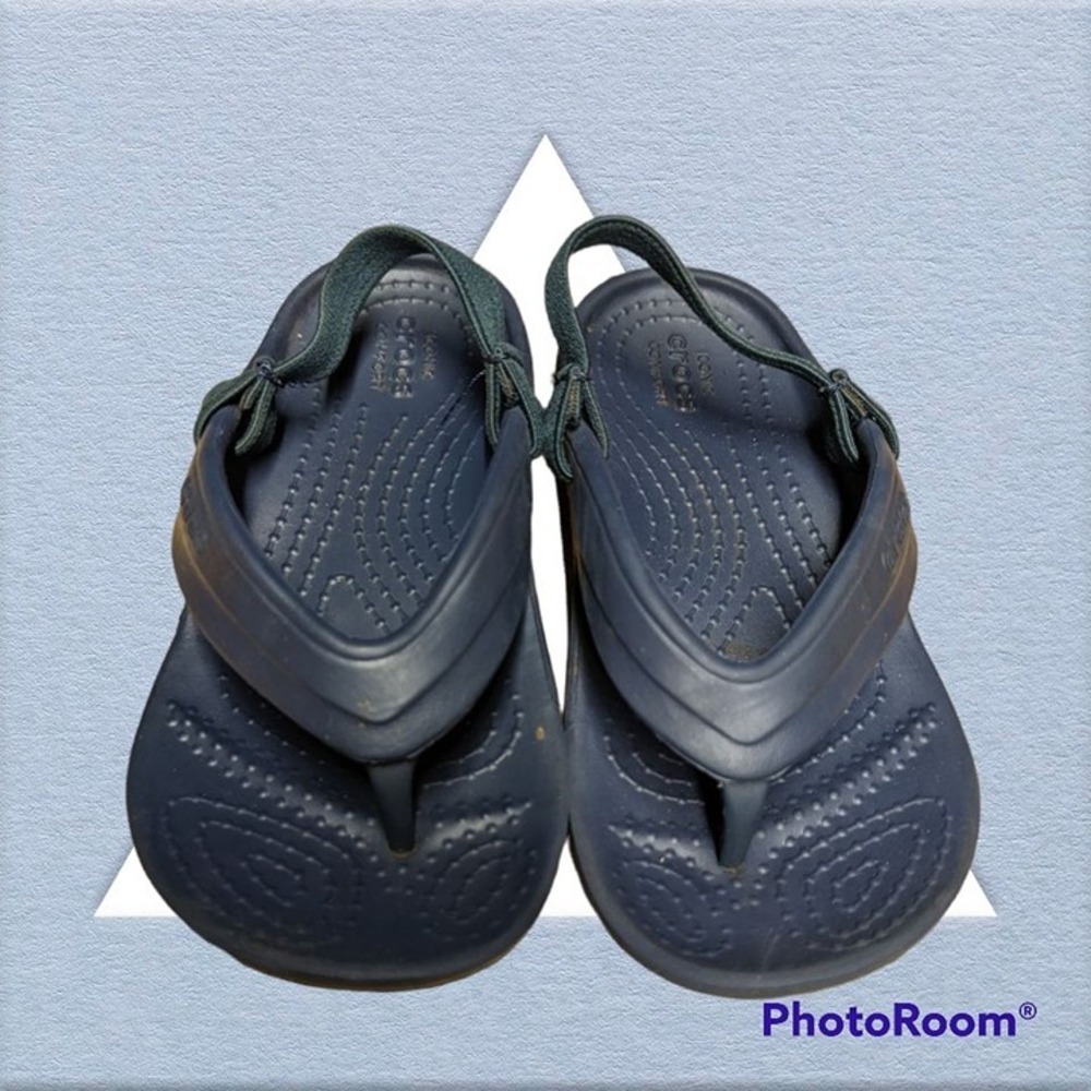 Crocs Flip Flops‎ with Elastic Band - Navy Size 9